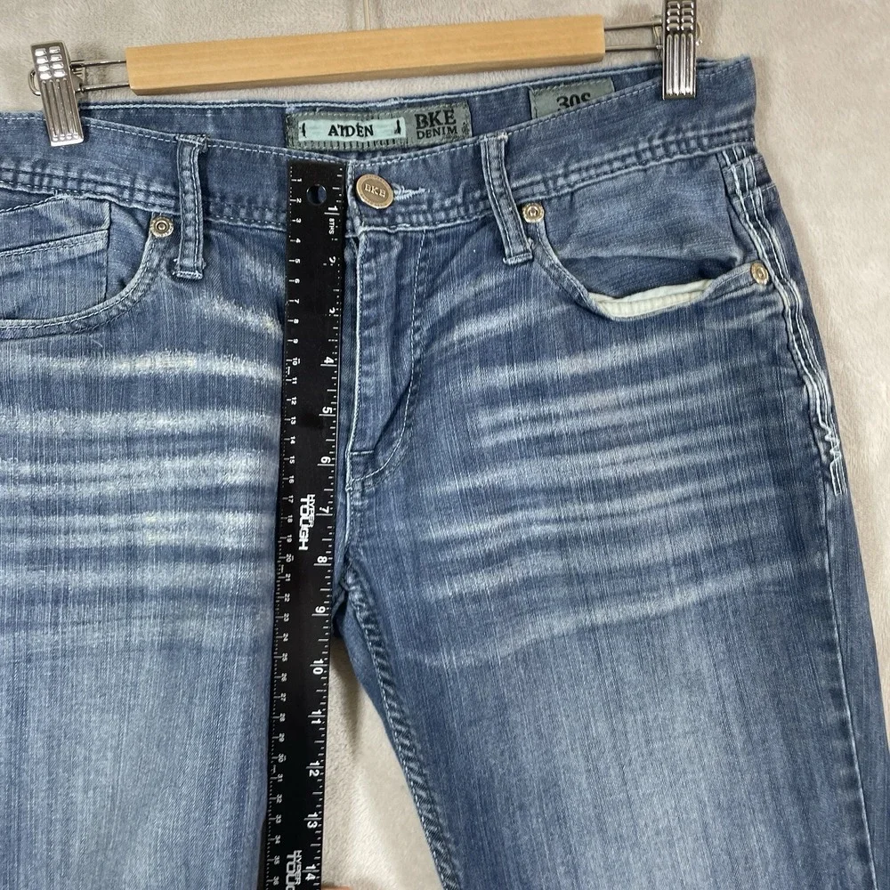 BKE Aiden Bootleg Jeans Mens 30S (30x29) Blue Medium Wash Bootcut Denim